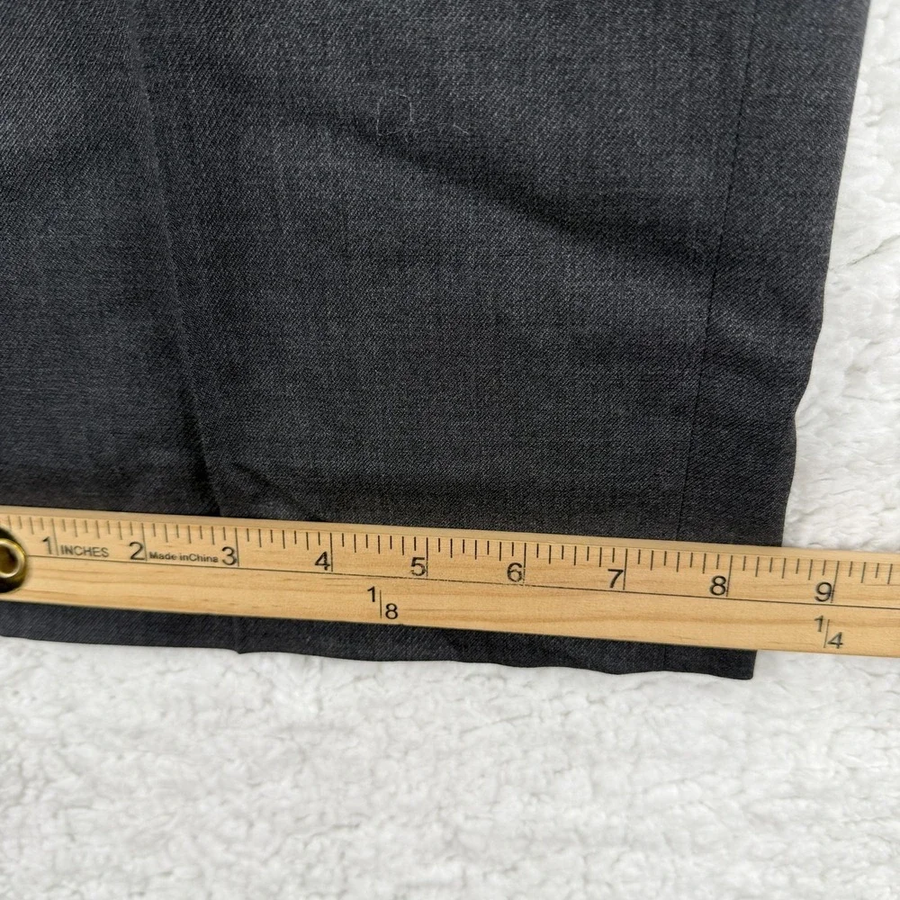 Calvin‎ Klein Dress Pants Mens 34x30 Gray Wool Pleated Straight Office Business